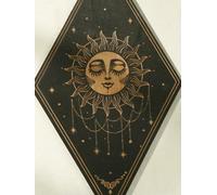 New home gifts Wooden Wall Pediments Moon Stars Sun Phases Snake Wall Decor Wall Hanging for Home Bedroom Farmhouse Crafts