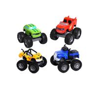 New Hot Blaze And The Monster Machines Racers 4 Pack, Set Of Die-cast Metal Push-along Vehicles for Preschool Kids Ages 3 Years And Older