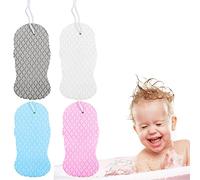 New Idea - Esponja suave y limpiadora para bebé, esponja de baño exfoliante súper suave, esponja de baño, cepillo de ducha, removedor de piel muerta corporal para bebés adultos (4 colores)