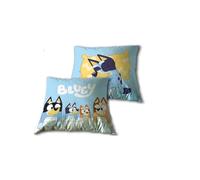 New Import Cojín Infantil Bluey 35x35 cm - Almohada Decorativa con Doble Estampado | 100% Poliéster Suave y Resistente