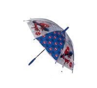 New Import-M815 SPS52501387 Spiderman Attack-Paraguas Cúpula Manual, 8 Paneles, Varillas Metálicas, Cómodo y Versátil, Calidad y Resistencia, 43 cm, Material Poliéster, Color, Multicolor, L
