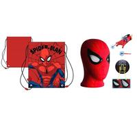 New Import Set Spider-Man Mochila Saco 40×35 cm + Máscara con Ojos Retráctiles + Guante Lanzador - Disfraz Infantil