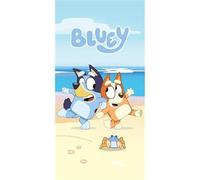 new import Toalla de Playa Bluey, 100% Algodón, 70 x 140 cm, Diseño Infantil, Azul (Cangrejo)