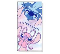 New import - toalla de playa de stitch & angel, diseño disney, azul y