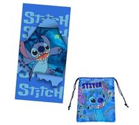 New Import Toalla Microfibra 140x70 cm - Diseño Stitch - Toalla Playa Piscina Secado Rápido, Ligera y Suave - ¡¡Incluye un Saco/Mochila 26X21CM de Regalo!!