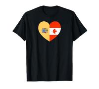 New Jersey and Canada Flags: Heart Shaped Unity Camiseta