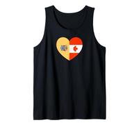 New Jersey and Canada Flags: Heart Shaped Unity Camiseta sin Mangas