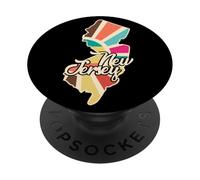 New Jersey Arte de Mapa Vintage de Nueva Jersey con Orgullo PopSockets PopGrip Adhesivo