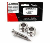 NEW Juego De 2 Straplocks Fender 0994914000 Níquel SRS Correa Plateada