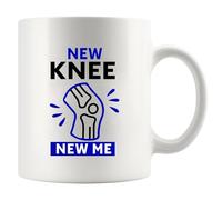 New Knee New Me - Taza de cerámica de repuesto para cirugía de rodilla, regalo para pacientes de médico, enfermera, cirujano ortopédico, regalo para fisioterapeuta, quiropráctico, taza de cerámica