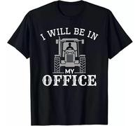 New Limited I Will Be in My Office Tractor Driver Farmer Dad Farming T Shirt Black S