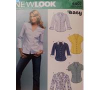 New Look Patrón de Costura 6407: Camisetas para Mujer, Talla A, Algodón, Blanco, A (10-12-14-16-18-20-22)