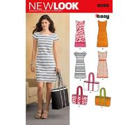 New Look Easy 6095-Patrón de Costura para Vestidos y Bolsos de Mujer, Talla A (38-40-46-48), Papel, Multicolor, A (10-12-14-16-18-20-22)