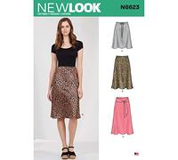 New Look N6623 - Patrones de costura para falda de mujer en tres longitudes, papel, color blanco