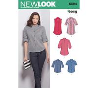 New Look Nuevo Aspecto 6394 tamaño una Mujer 'botón Frontal Patrón de Costura para Tops, Multicolor