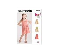 NEW LOOK Paper Pattern UN6784A - Patrones para vestidos y mamelucos infantiles A (3-4-5-6-7-8)