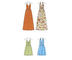 New Look Patrón 6491 para Vestidos de Mujer en Dos Longitudes con variaciones de corpiño