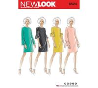 New Look patrón 6524 - Vestido para Mujer con Manga variaciones, Papel, Blanco, 22 x 15 x 1 cm