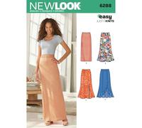 New Look Patrón de Costura 6288: Faldas de Punto para Mujer, Talla A, Tejido, Blanco, 36-48