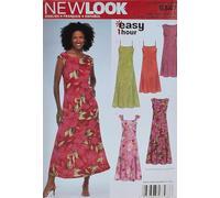 New Look Patrón de Costura 6347: Vestidos de Mujer, Talla A, Algodón, Multicolor, A (10-12-14-16-18-20-22)