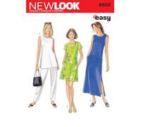 New Look Patrón de Costura 6602: Vestidos de Mujer, Talla A, Algodón, Multicolor, A (S-M-L-XL-XXL)