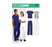 New Look Patrón de Costura 6876: Ropa quirúrgica para Mujer y Hombre, Talla A, Papel, Multicolor