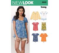New Look Patrón de Costura 6891: Camisetas para Mujer, Talla A, Papel, Blanco, A (10-12-14-16-18-20-22)