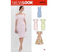 New Look Patrón de Costura N6615 para Vestidos de Mujer, Papel, Blanco, varias tallas