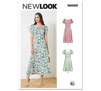 New Look Patrón de costura N6693 para vestidos de mujer, 4-6-8-10-12-14-16, UN6693A