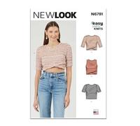 NEW LOOK Patrón de costura UN6791A para camisetas de punto para mujer A (6-8-10-12-14-16-18)