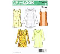 New Look Patrón de Vestido para Mujer, Seda, Blanco, A (10-12-14-16-18-20-22)