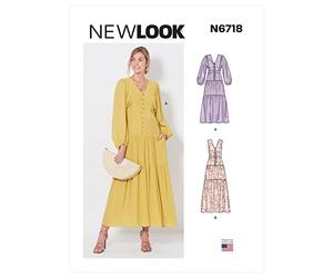 New Look Patrones de costura 6718 para mujer A (8-10-12-14-16-18-20)