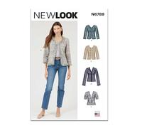 New Look Patrones de costura UN6789A para chaquetas de mujer A (8-10-12-14-16-18)