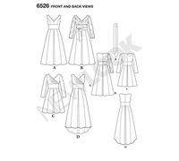 New Look Pattern 6526-Vestido de Mujer con variaciones de corpiño, Papel, Blanco, 22.00 x 15.00 x 1.00 cm