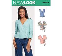 New Look N6601 Pattern N6601-Camiseta para Mujer, Papel, Blanco, varias tallas