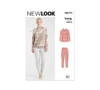 NEW LOOK UN6771A - Camiseta y pantalón de punto para mujer, tallas XS, S, M, L, XL, XXL