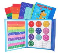 New Magnetic Fraction Demonstration Book, Magnetic Fraction Tiles, Learn About Colors and Mathematics. (1 Set)