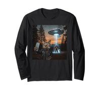 New Meme Cat and Cigarette, Grunge Cat Selfie UFO Bigfoot Manga Larga