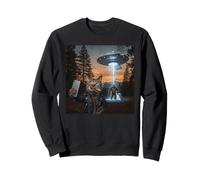 New Meme Cat and Cigarette, Grunge Cat Selfie UFO Bigfoot Sudadera
