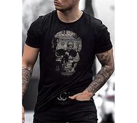 New Men Fashion Diamonds T-Shirts Skull Hot Drill tee Tops Short Sleeve O-Neck Rhinestone Club Men Clothing Tshirt Quality Y2K-LZT2217,L
