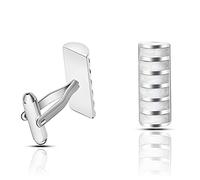 New Men's Business Shirt Black and White Pattern Cufflinks, Party, Gift Friends High-end Cufflinks Accessories(White)