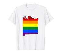 New Mexico Mapa USA Estado Arco Iris Bandera Pride Month Camiseta