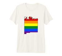 New Mexico Mapa USA Estado Arco Iris Bandera Pride Month Camiseta Premium