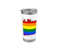 New Mexico Mapa USA Estado Arco Iris Bandera Pride Month Vaso térmico de acero inoxidable de doble pared