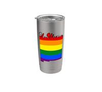 New Mexico Mapa USA Estado Arco Iris Bandera Pride Month Vaso térmico de acero inoxidable de doble pared