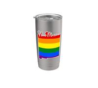 New Mexico Mapa USA Estado Arco Iris Bandera Pride Month Vaso térmico de acero inoxidable de doble pared