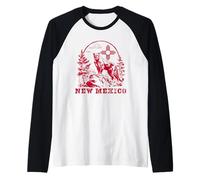 New Mexico Mountain Lion & Zia Outdoor Hiking Camiseta Manga Raglan