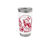 New Mexico Mountain Lion & Zia Outdoor Hiking Vaso térmico de acero inoxidable de doble pared