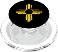 New Mexico Zia Sun Symbol Distressed Yellow Zia Sun Alone PopSockets PopGrip para MagSafe