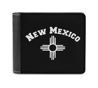 New Mexico Zia Symbol - Cartera plegable para hombre con tarjetero y monedero de cuero